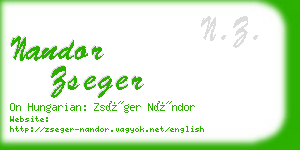 nandor zseger business card